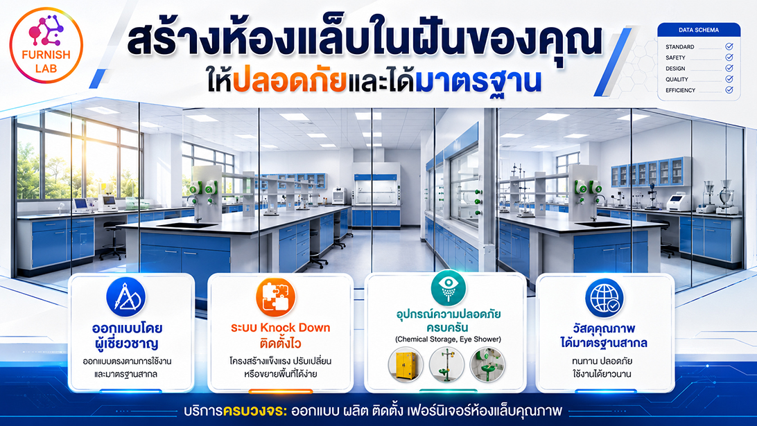 สินค้า รับผลิตตามความต้องการเฟอร์นิเจอร์ห้องแล็บ จำหน่าย มาตรฐานห้องปฏิบัติการ ออกแบบครบวงจร มาตรฐานISO